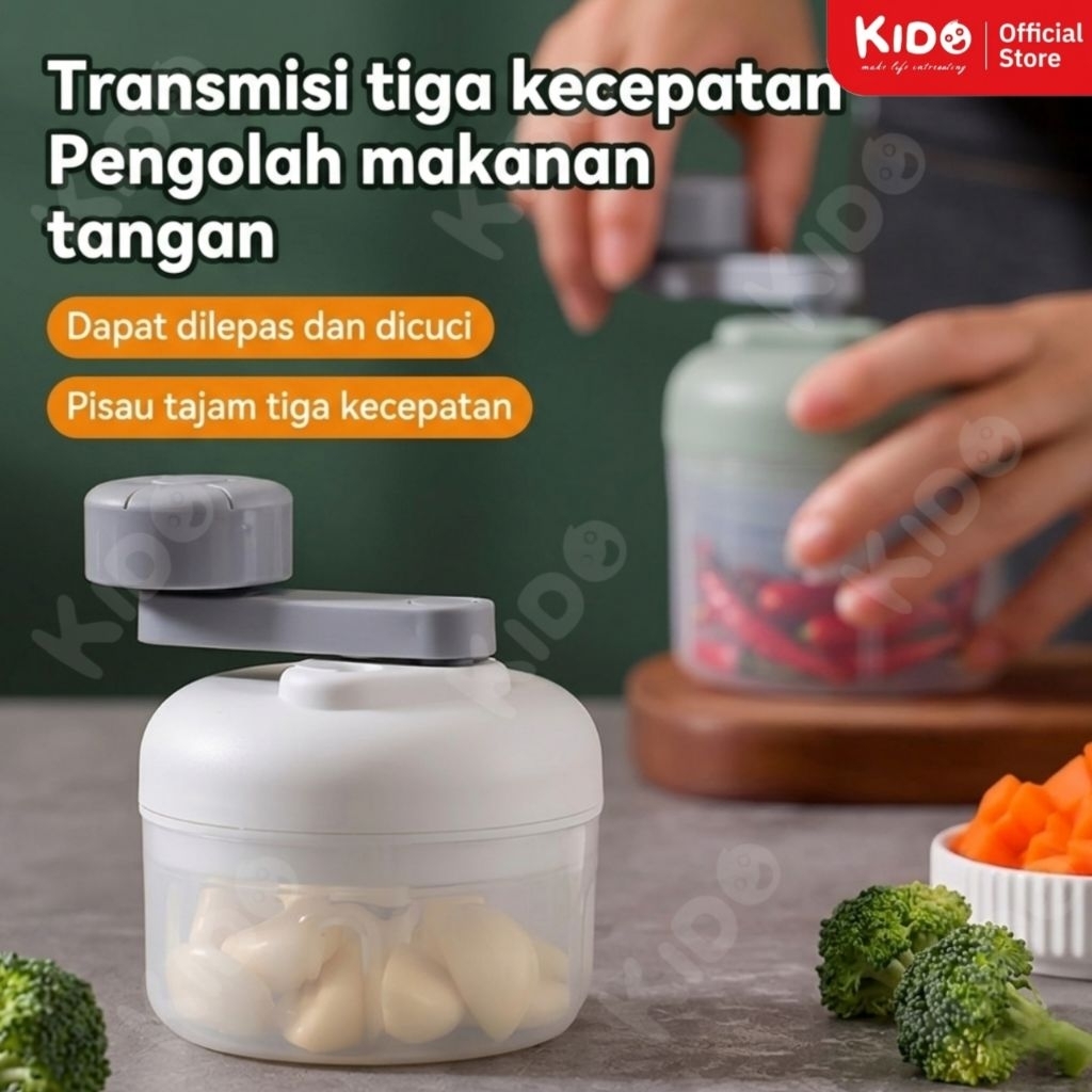 KIDO Mini Chopper Blender Gilingan Manual Putar Tangan 006