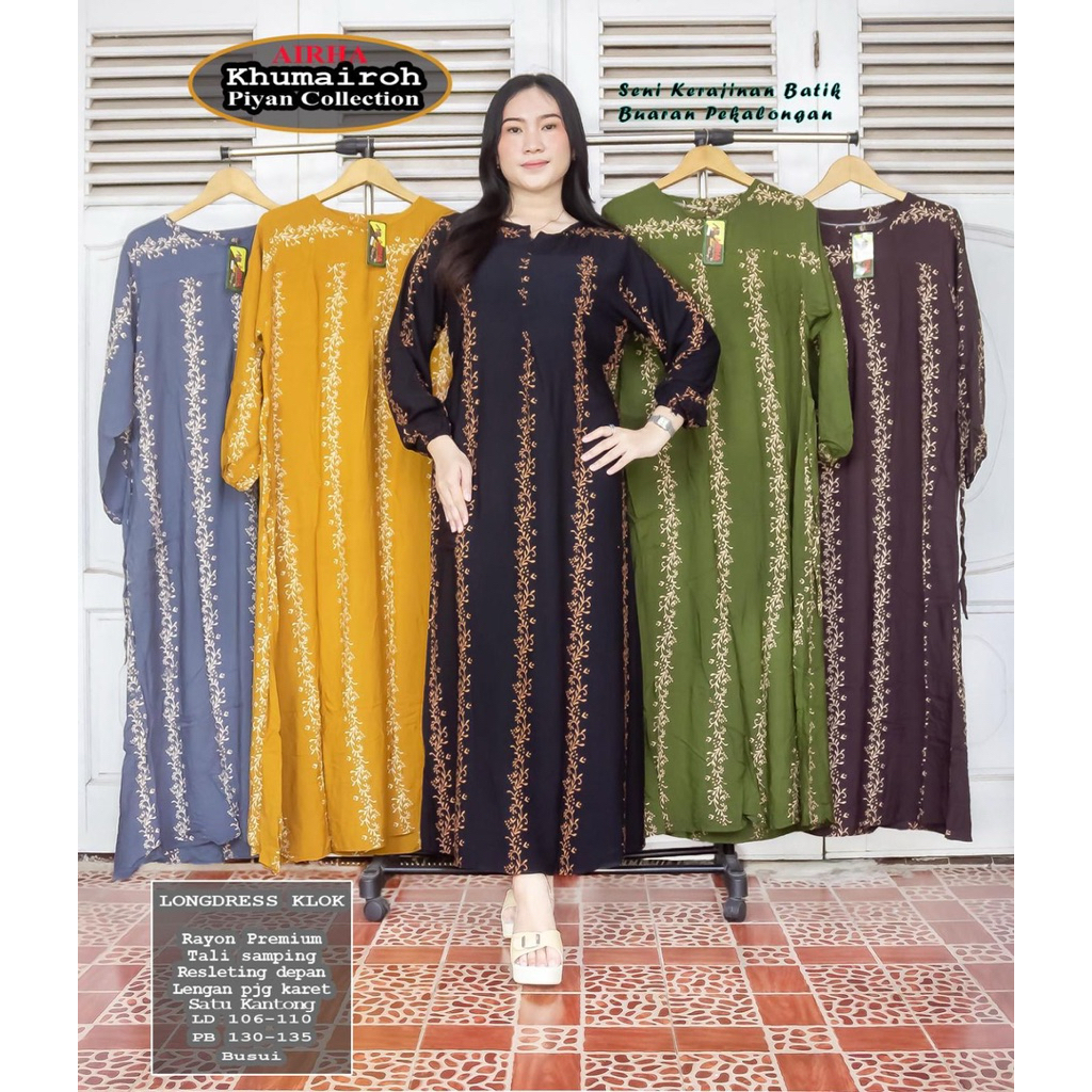 LONGDRES REMPEL BAWAH - DASTER LENGAN PANJANG SEMATA KAKI BATIK PRINT