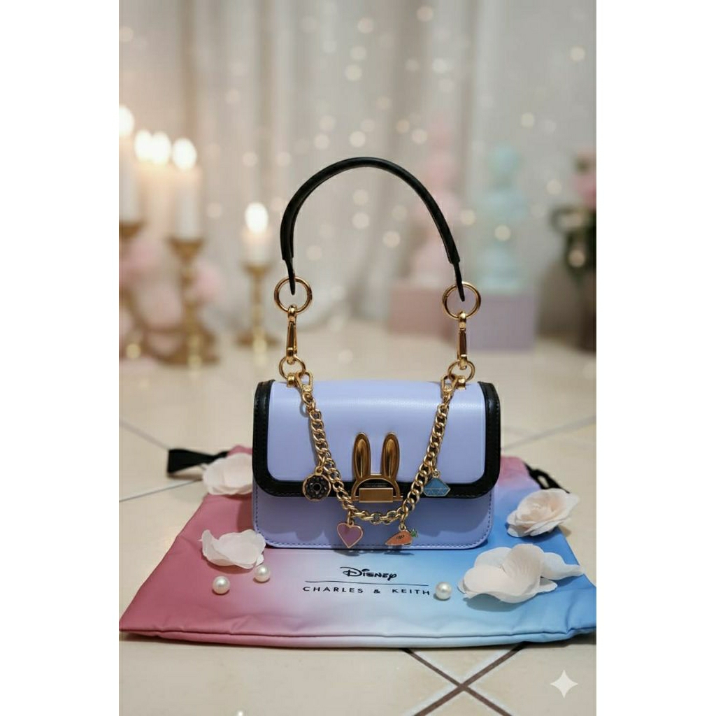 Tas selempang biru wanita CHARLES & KEITH ORIGINAL