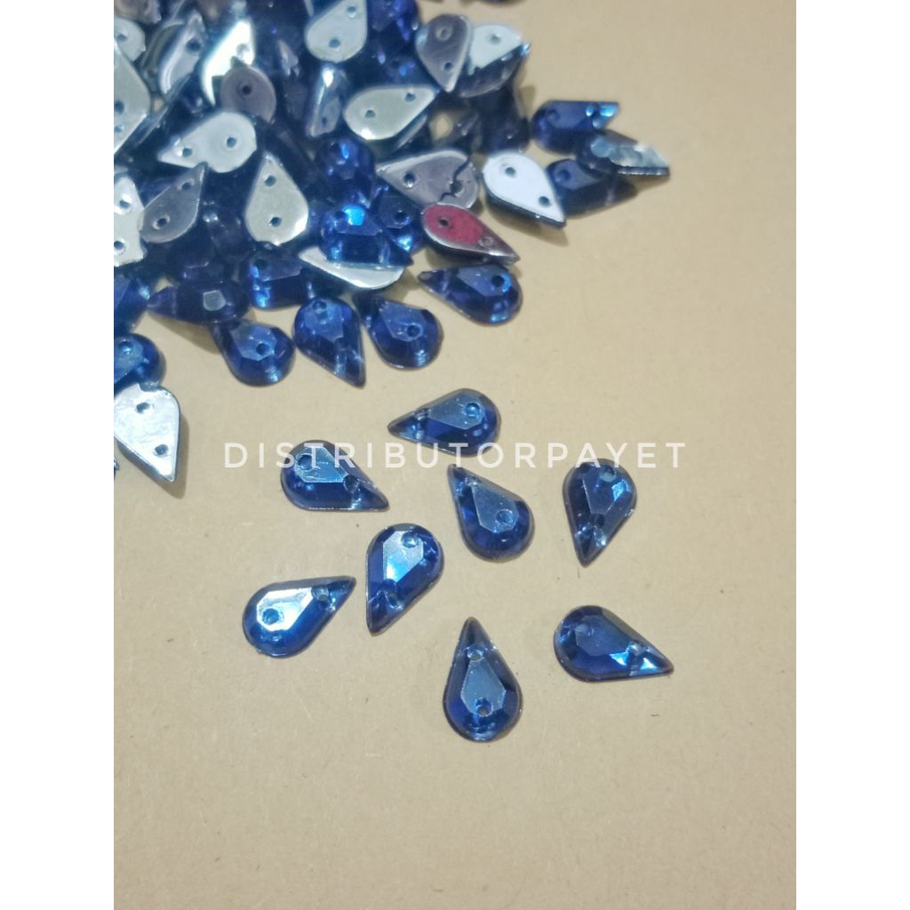 50 Pcs Permata Kristal Jahit | Payet Kristal Jahit Tempel