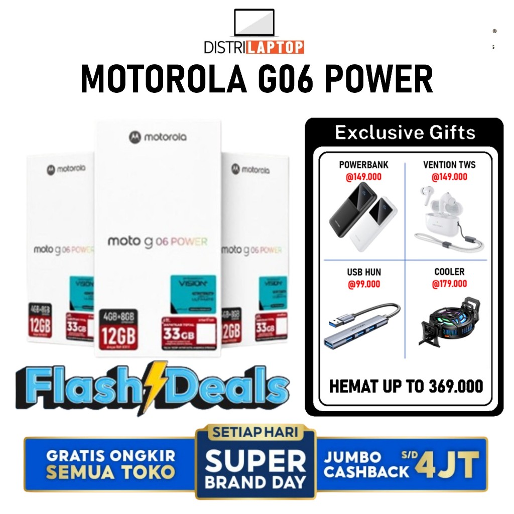 Lenovo Motorola Moto G06 Power 4G 8/128GB 4/128GB - Handphone ponsel android garansi resmi