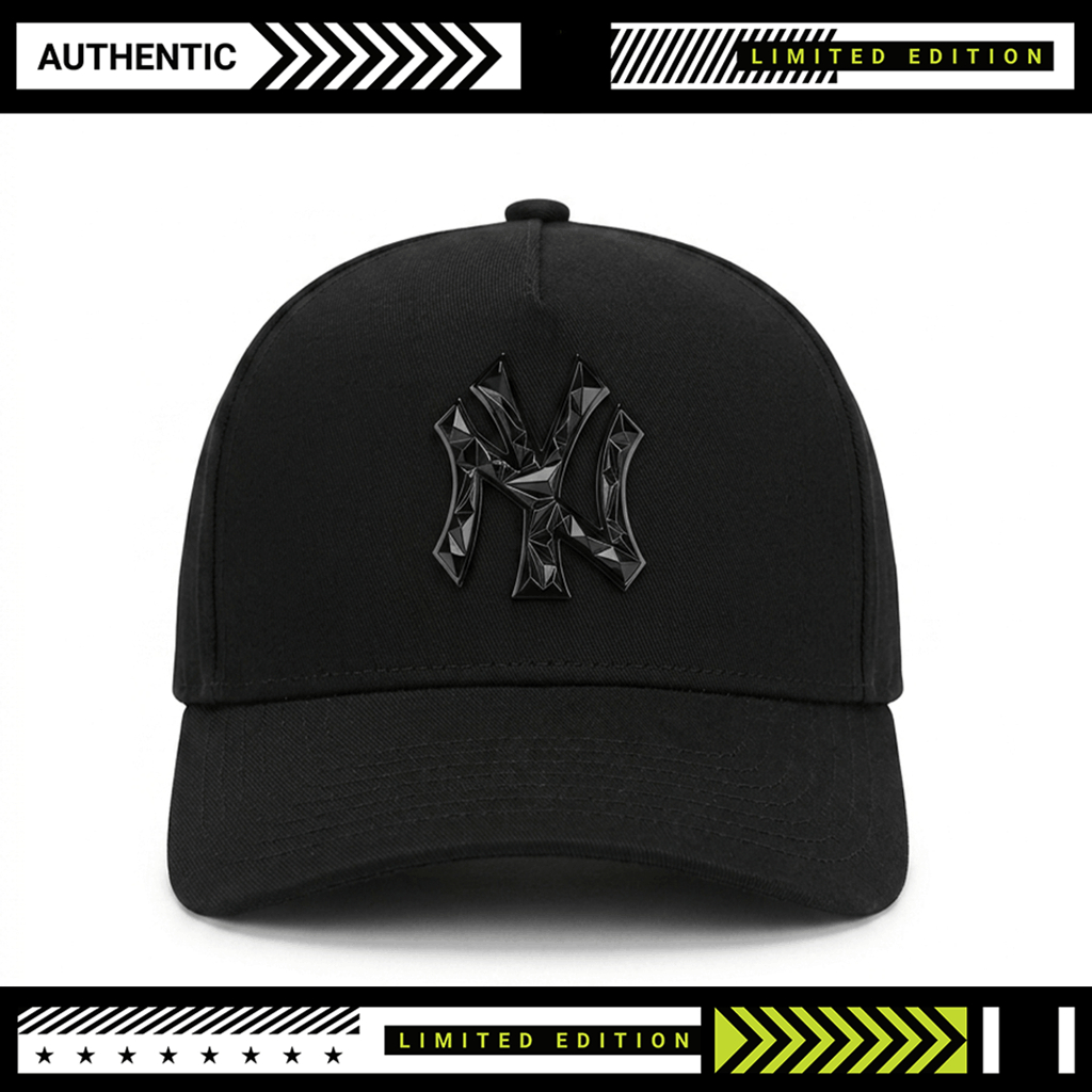 Topi Baseball NY Full Black Besi Diamond Premium - Topi Pria Wanita Casual