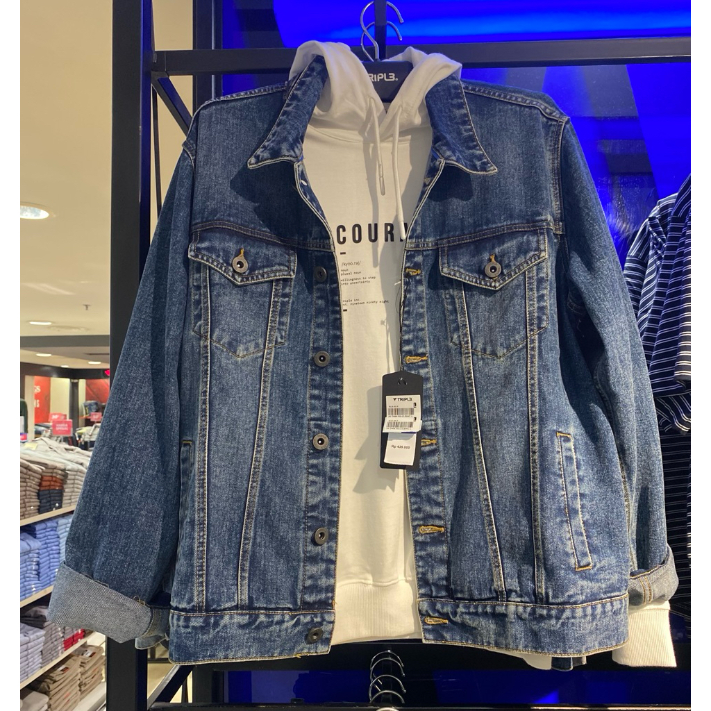 TRIPLE JEANS JAKET JEANS PRIA ORIGINAL MATAHARI (S-XL)