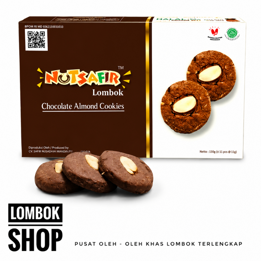 Kue Coklat Almond Nutsafir Cookies Khas Lombok