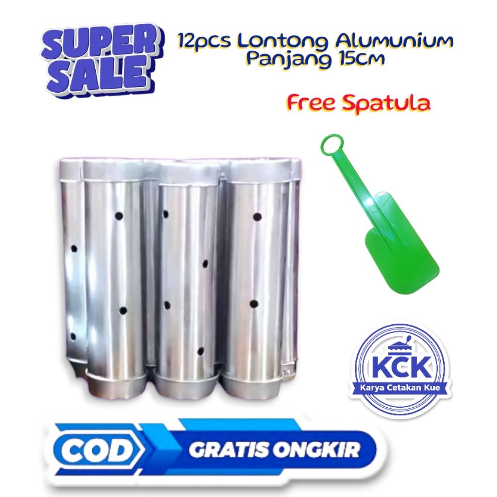 Cetakan Lontong Alumunium Panjang 15x4cm Free Spatula Plastik / Cetakan Lontong Praktis Murah