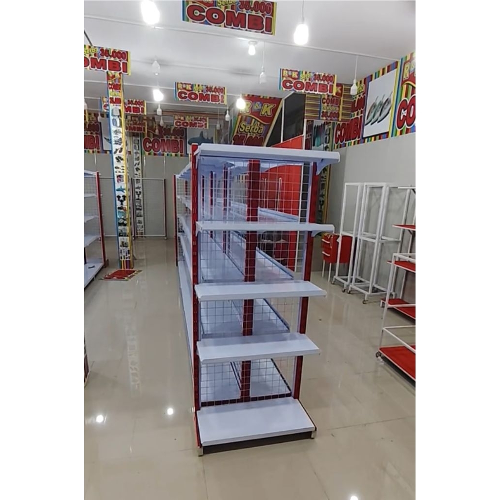Rak gondola/Rak minimarket Rak penutup End tinggi 170cm