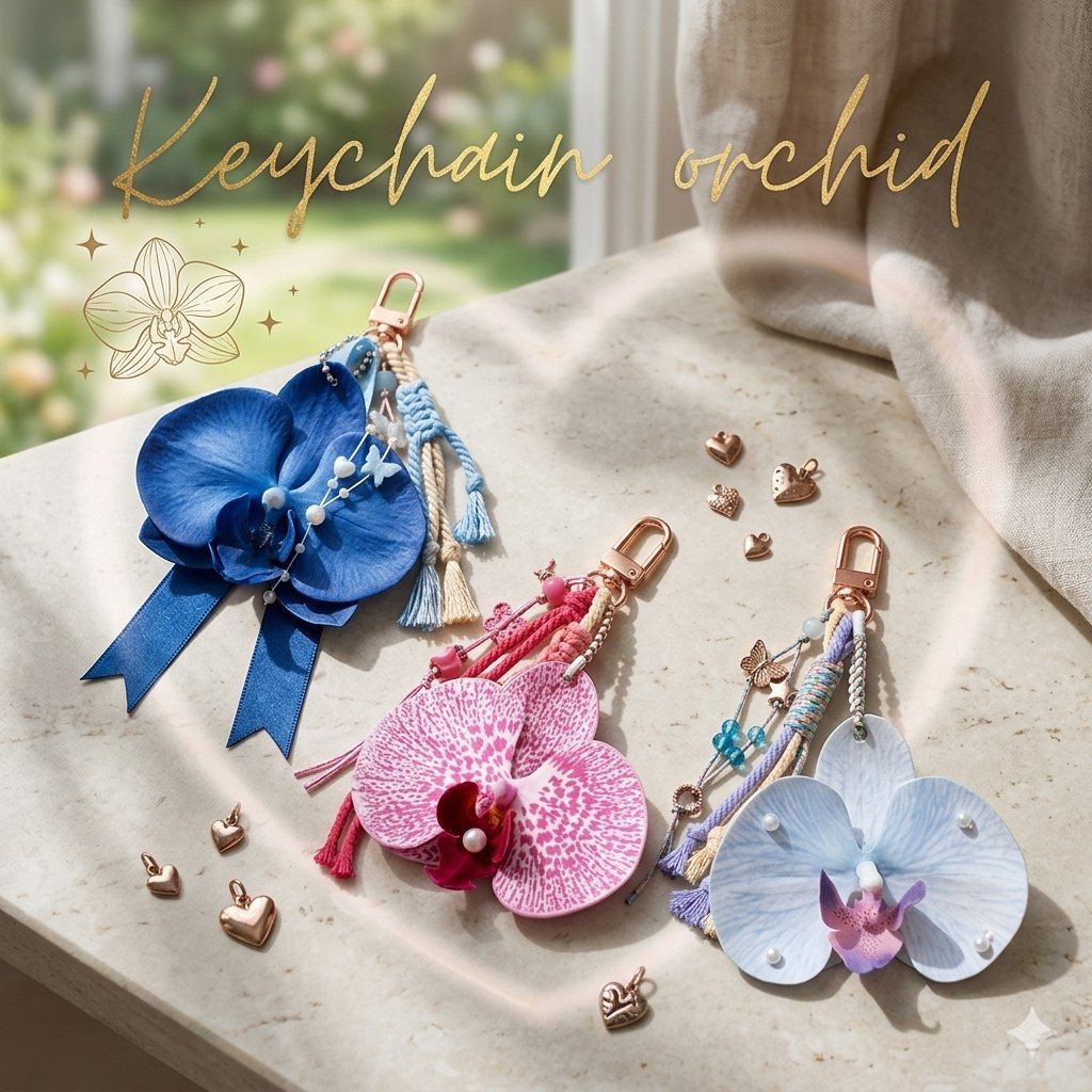 Orchid Charm | Orchid Bag Charm Gantungan Tas Anggrek | Aksesoris Anggrek Orchid Lucu