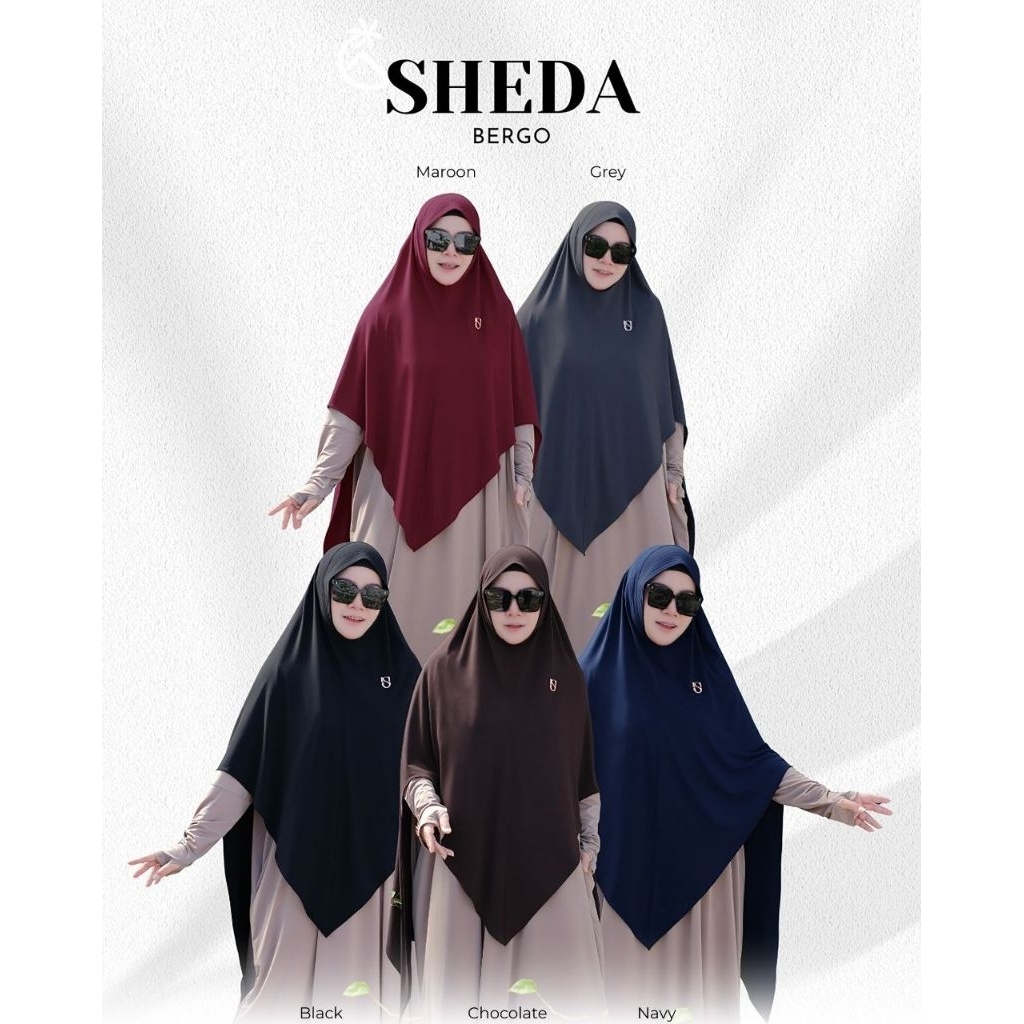 BERGO SHEDA BY UMMA SYAR'I | Bergo Umma | Bergo jersey premium