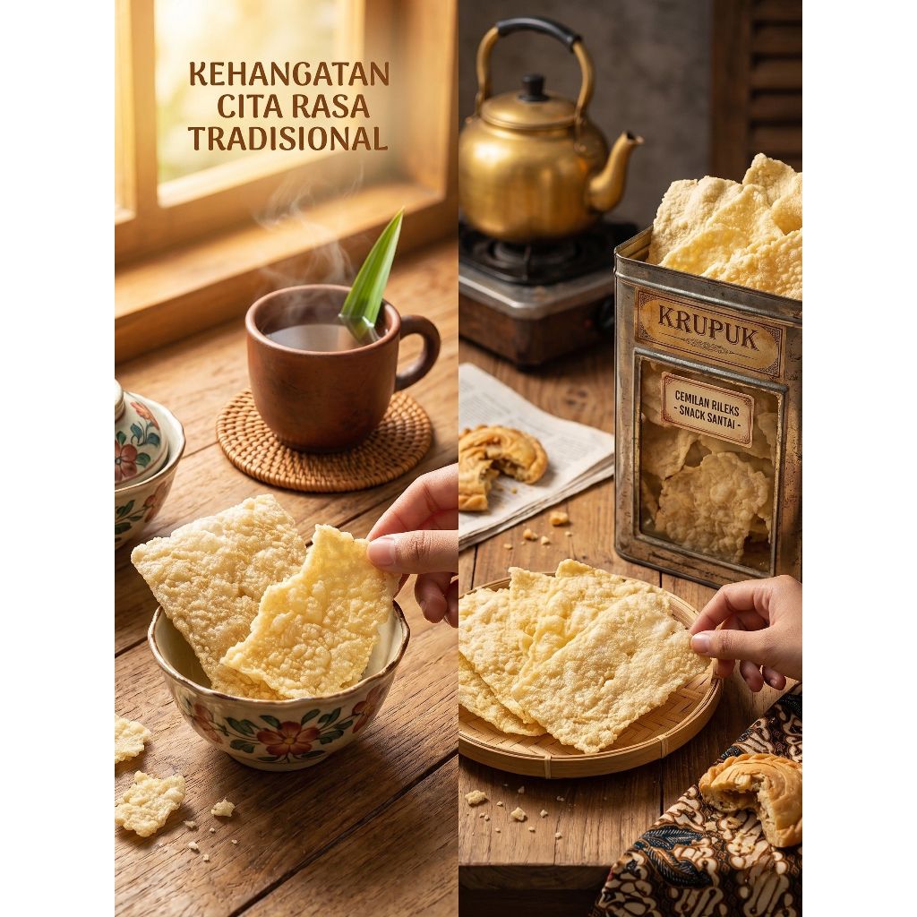SnackIDola Kerupuk Puli Mentah Rasa Bawang / Kerupuk Nasi Karak / Kerupuk Lempeng / Kerupuk Gendar /
