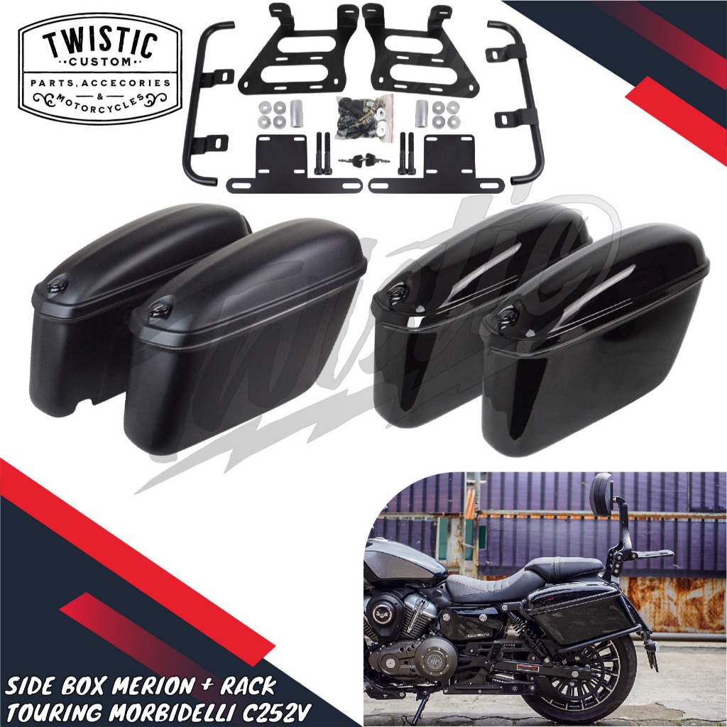 Side Box Saddle Side Bag Saddlebag Merion Pannier Bracket Tas Samping Touring Edition Motor Morbidel