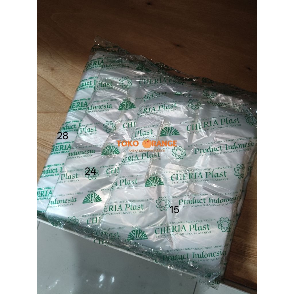 KANTONG KRESEK CHERIA HIJAU / KANTONG PLASTIK BENING