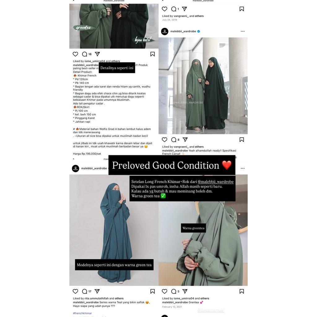 preloved French Khimar Set Rok