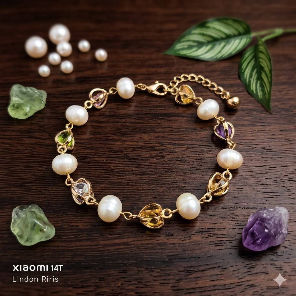 Gelang mutiara asli Lombok kubik zircon