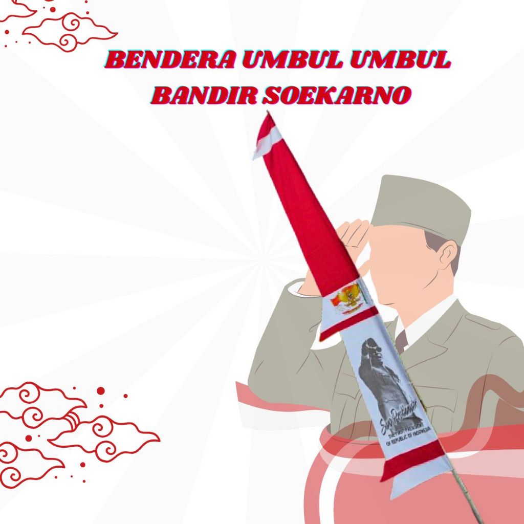 BENDERA UMBUL UMBUL GAMBAR SOEKARNO