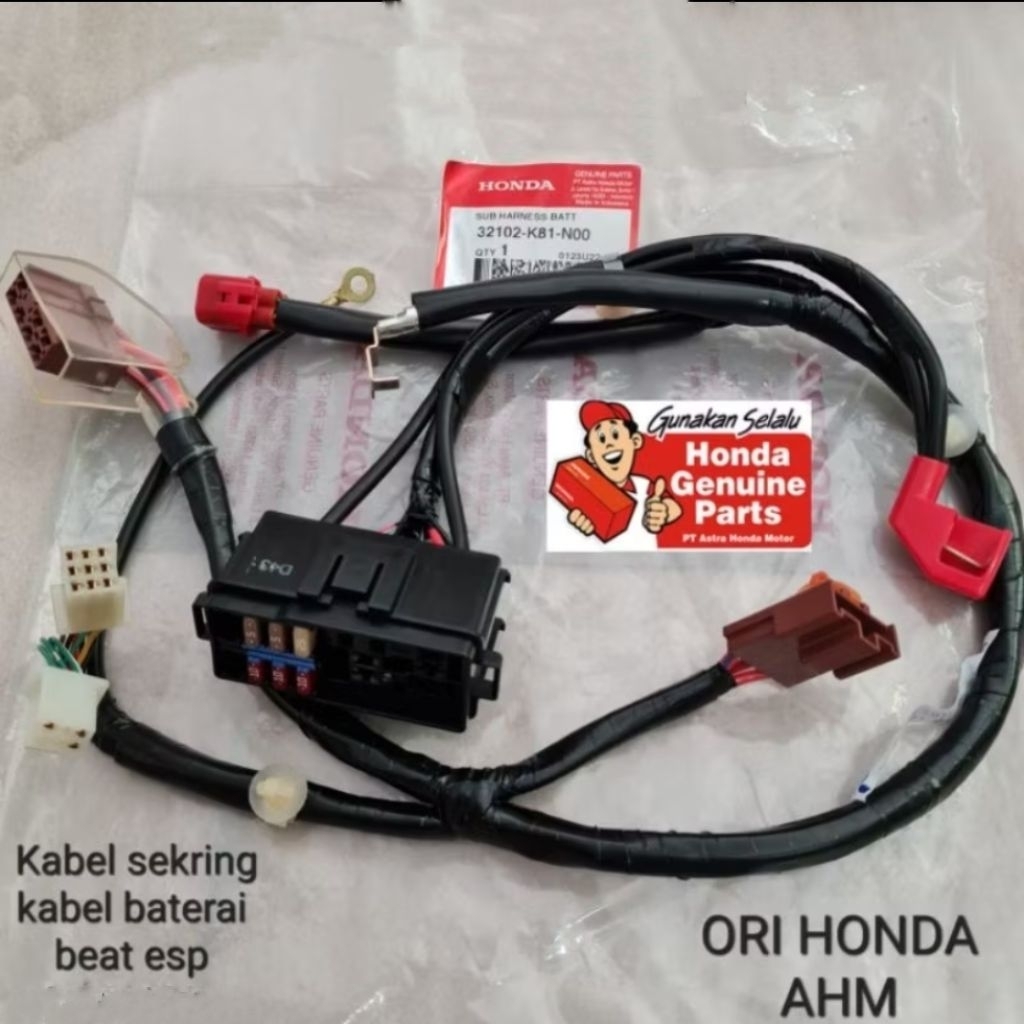 32102-K81-N00 SUB HARNESS BATTERY Kabel baterai kabel aki beat fi ESP 2016-2020 beat esp 32102K81N00