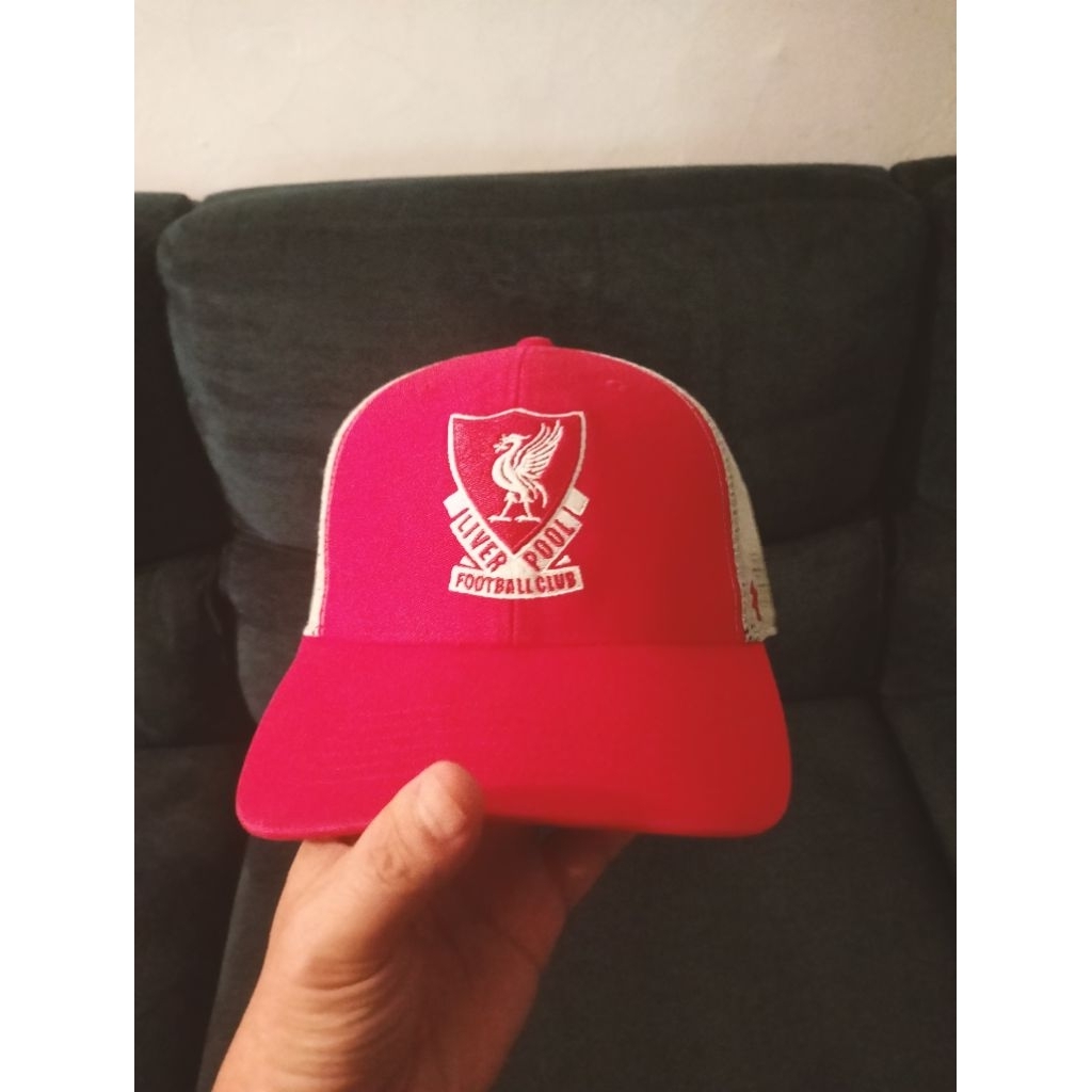 Topi Liverpool FC '47 Brand Trucker Hat - Red/White Mesh - Original Second