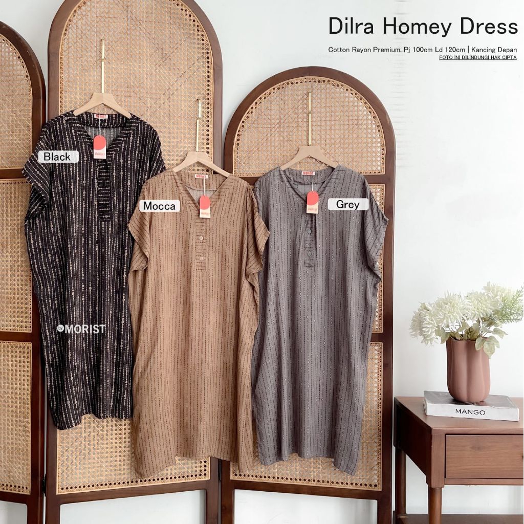 Dilra HomeyDress Daster Panjang Premium Cotton Rayon Original Morist Berlabel