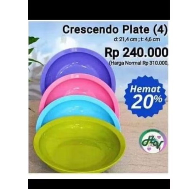 piring cresendo//breakfast plate Tupperware new