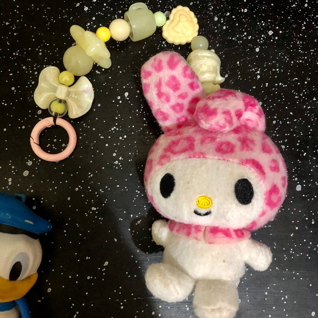 gantungan kunci boneka plush my melody ori modif beads