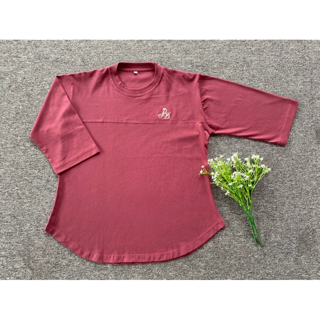 kaos polos cewek lengan 7/8 kaos combed lengan 7/8 atasan wanita lengan 7/8