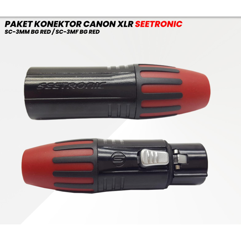 Jek Konektor Audio Speakon XLR SEETRONIC SCMM3-BG / SCMF3-BG - RED ORIGINAL