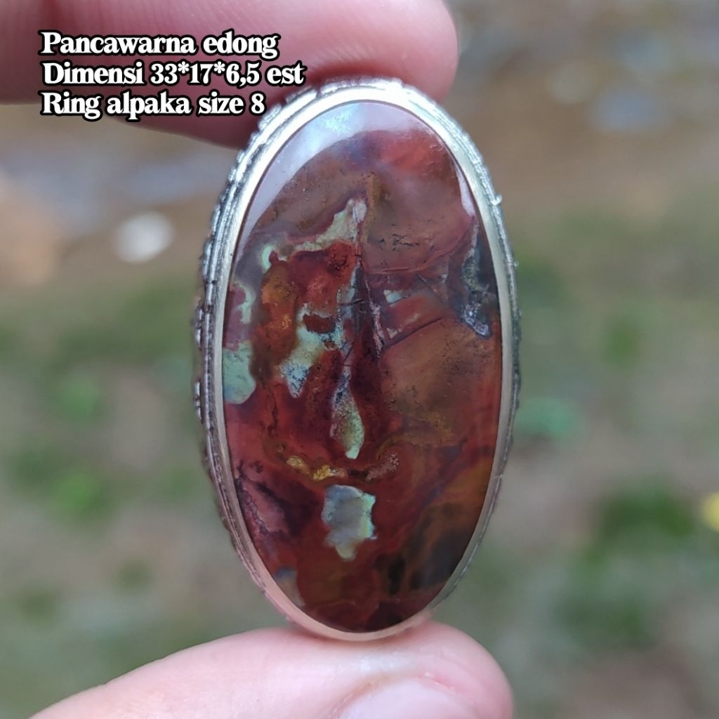 (TERMURAH) Cincin Batu Akik Pancawarna Garut Edong