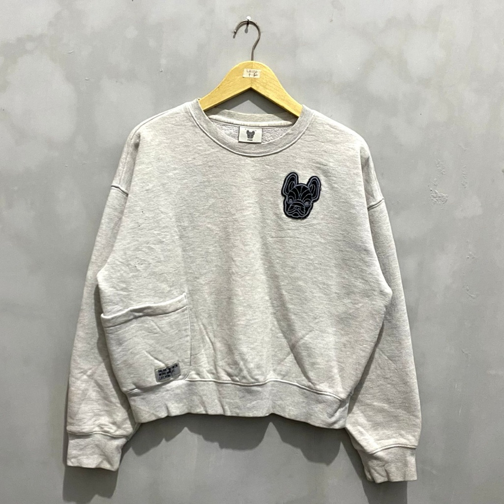 Crewneck Lifework Grey Logo Bordir