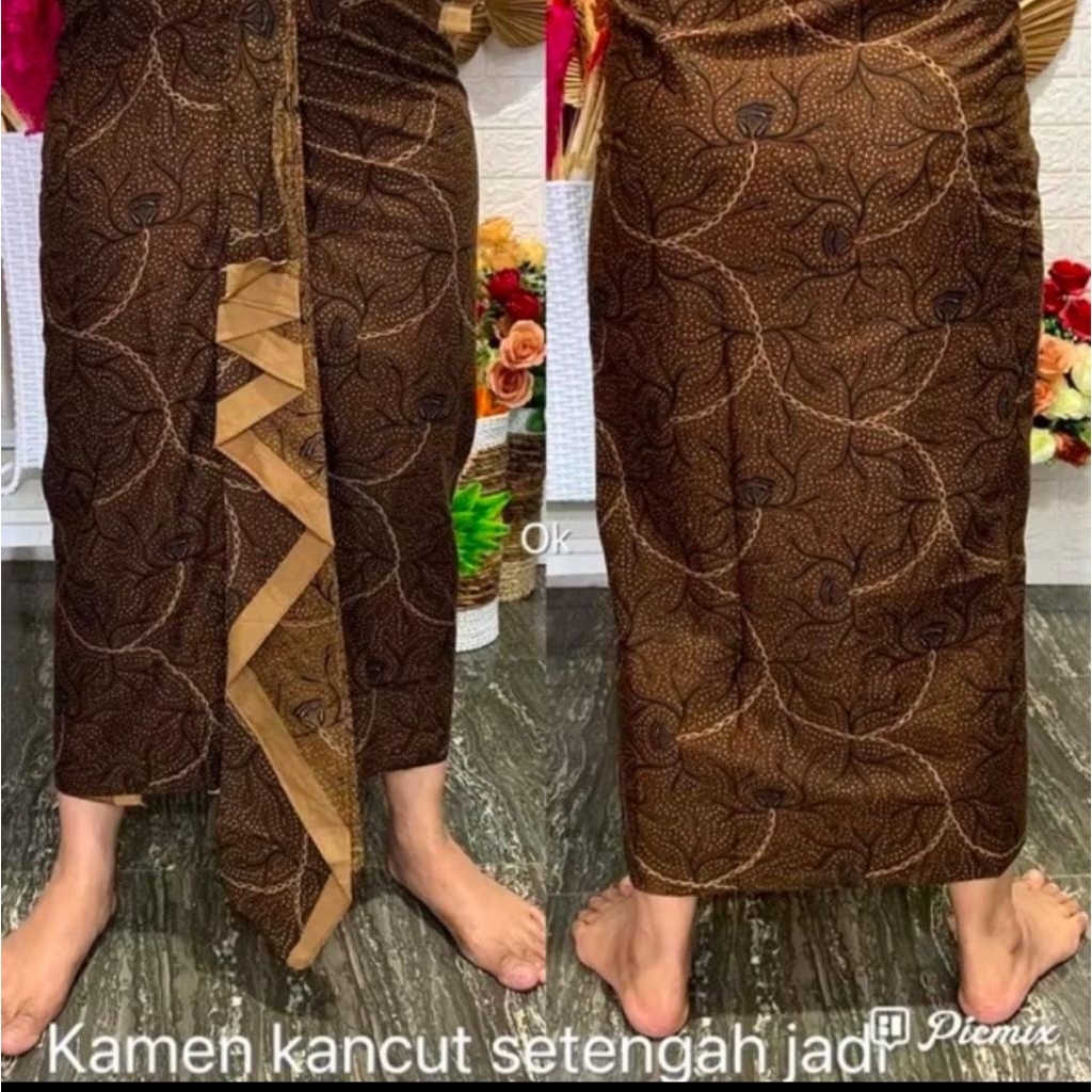 Kamen pria setengah jadi, pakaian adat bali