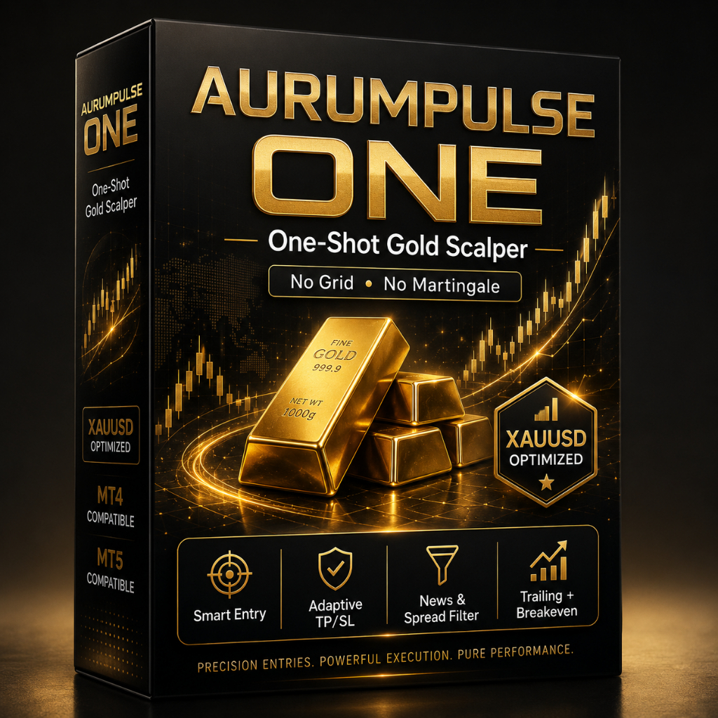 AurumPulse ONE EA Gold Scalper XAUUSD MT4 | One-Shot No Grid No Martingale