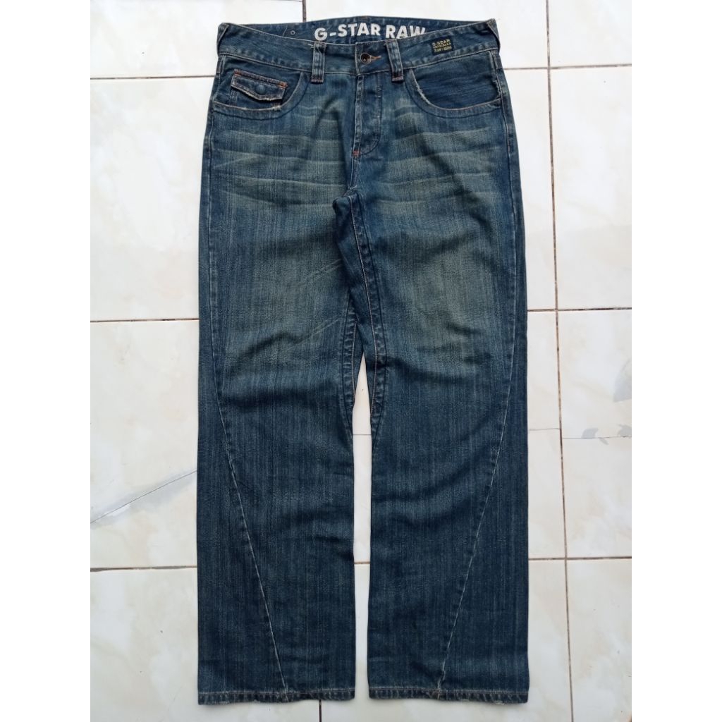 G star raw denim straight fit pants