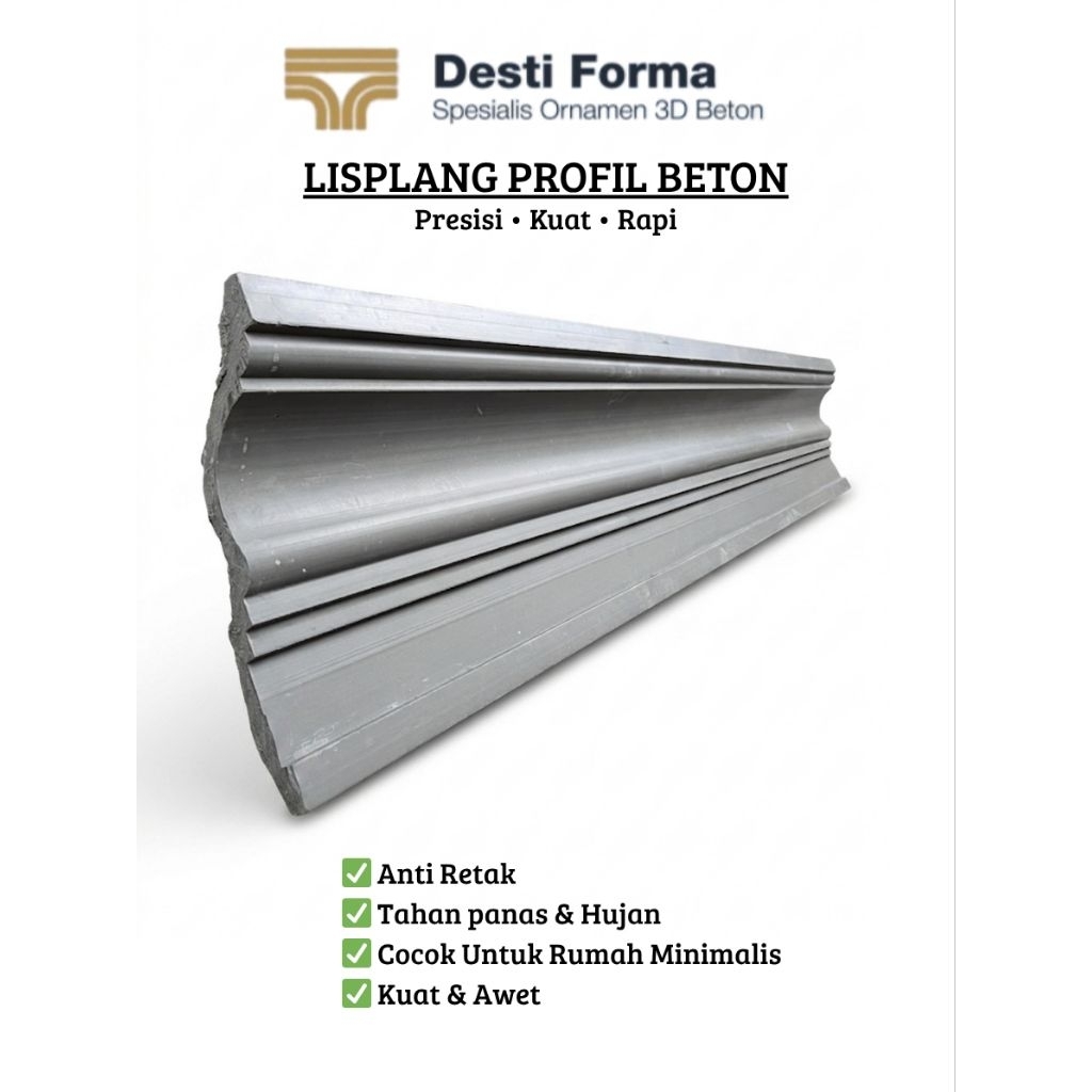 DESTI FORMA - Lisplang profil beton | Lis beton tempel  Lis profil beton | Lisplang beton Atap Rumah