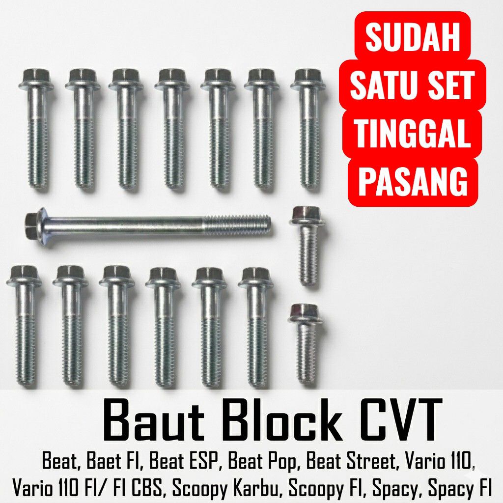 BAUT-BAUD BLOCK MESIN-BAK MESIN-CRANKCASE-CVT KIRI- KANAN BEAT FI-LAMA-KARBU-VARIO-TECHNO-VARIO 110-