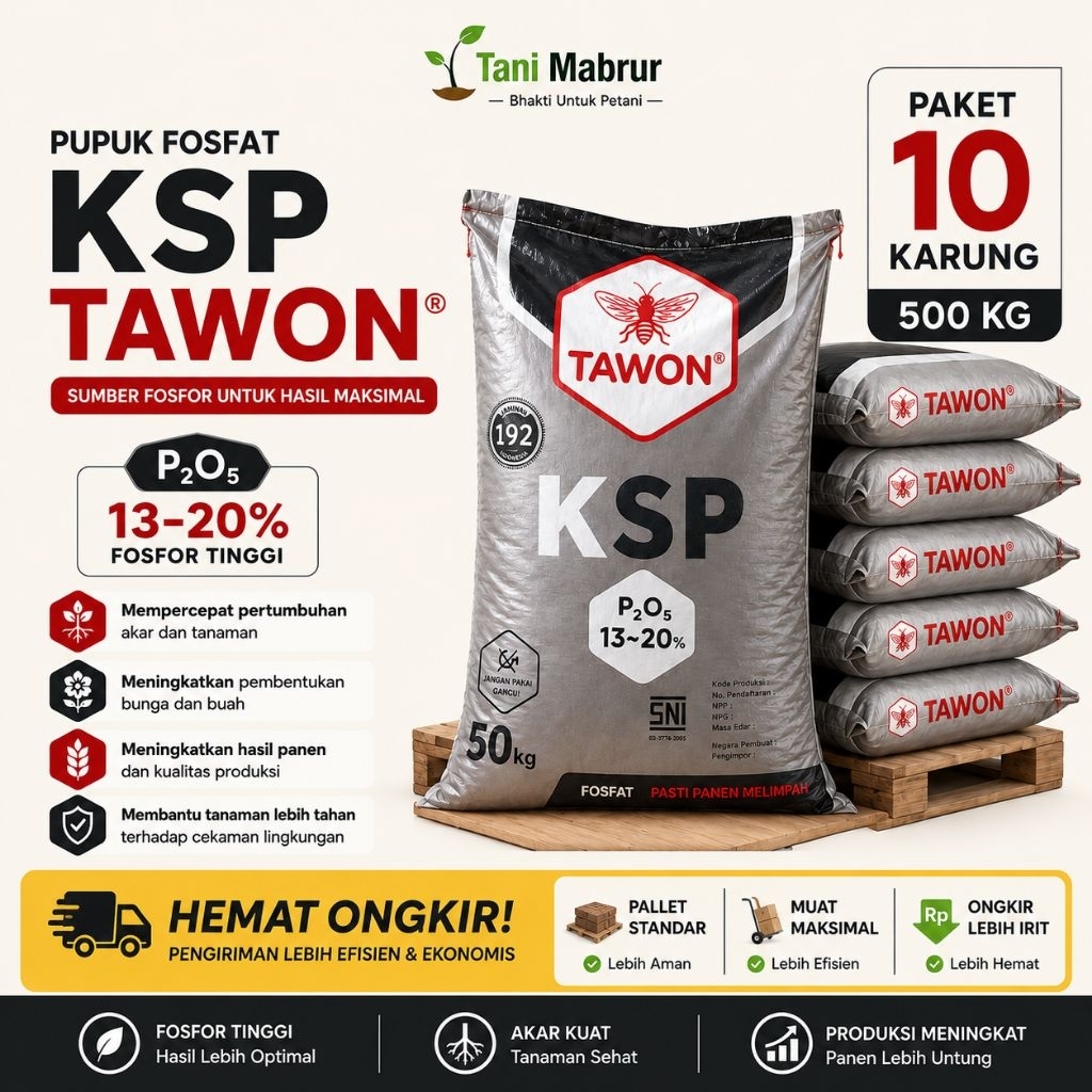 Paket Hemat KSP Tawon 50KG - Pupuk Fosfat Tingggi Untuk Sawit Buah Dan Hortikultura