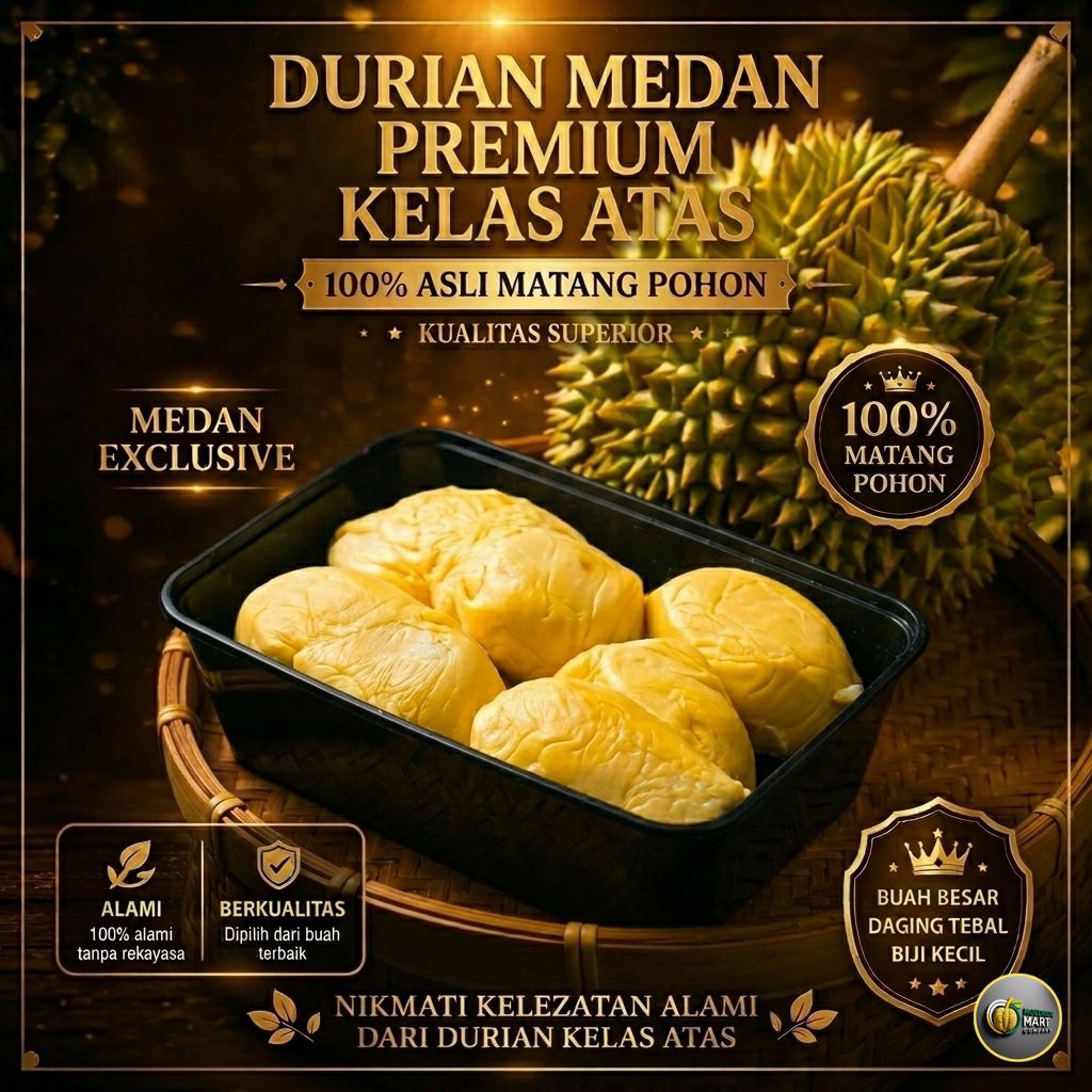 Durian Kupas Medan Premium ±500gram- ± 900gram