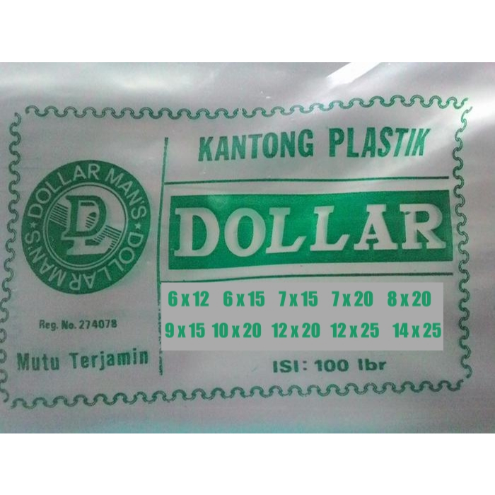 Plastik PP dollar 6x12, 6x15, 7x15, 9x15
