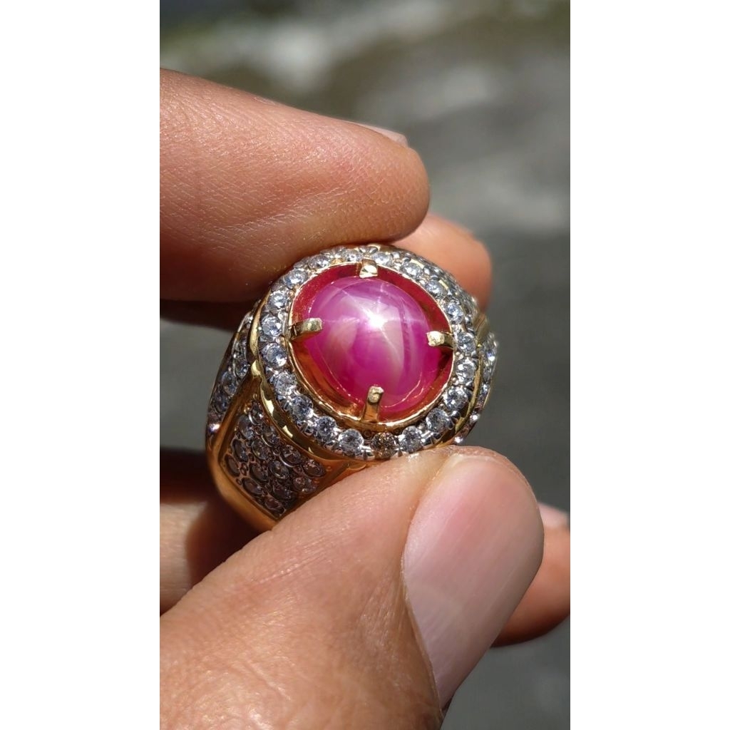 Ruby star burma 5,87 ct Memo WGL mirah windusara junjung derajat 5.85 crt koleksi lawas ada blue saf