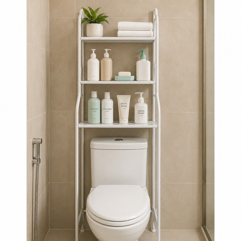 Rak Toilet Besi Anti Karat Rak Toilet Kloset Duduk Rak Toilet Organizer