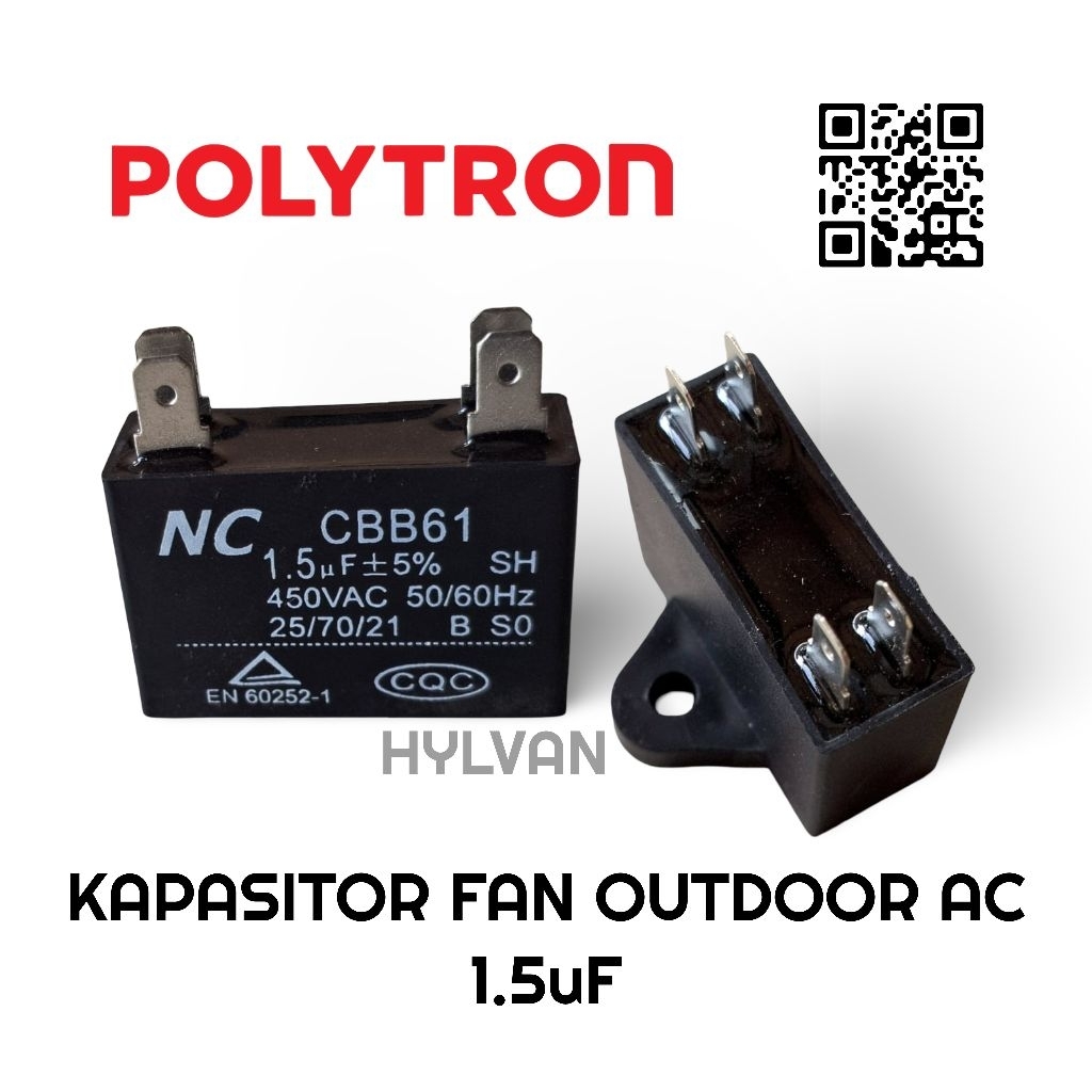 KAPASITOR FAN OUTDOOR AC POLYTRON 1/2 - 1PK