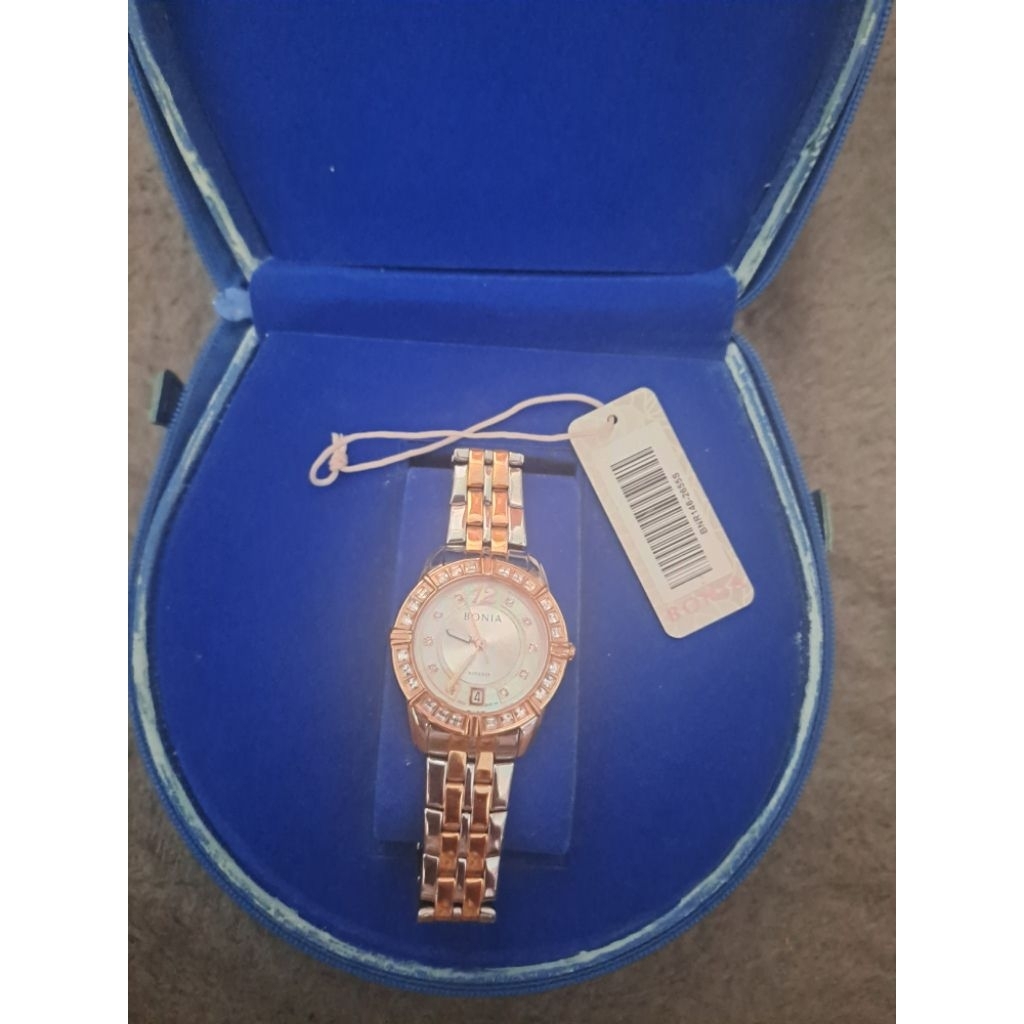 PRELOVED JAM TANGAN WANITA BONIA ROSSO CRYSTAL SWAROVSKI ORIGINAL NEGO