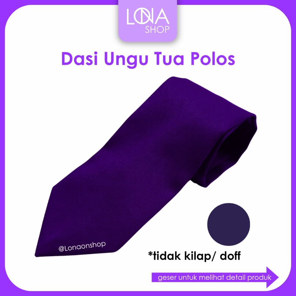 Dasi Ungu Tua Polos Doff / Tidak Kilap