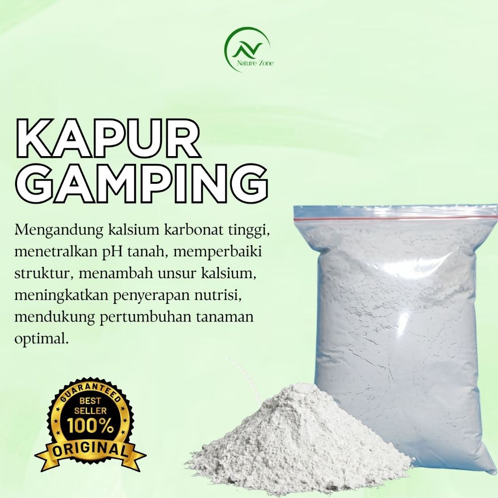 Kapur Bangunan Gamping Bubuk ASLI/ Batu Gamping Halus ASLI Untuk Racikan PUPUK GENDERUWO kemasan 1 k