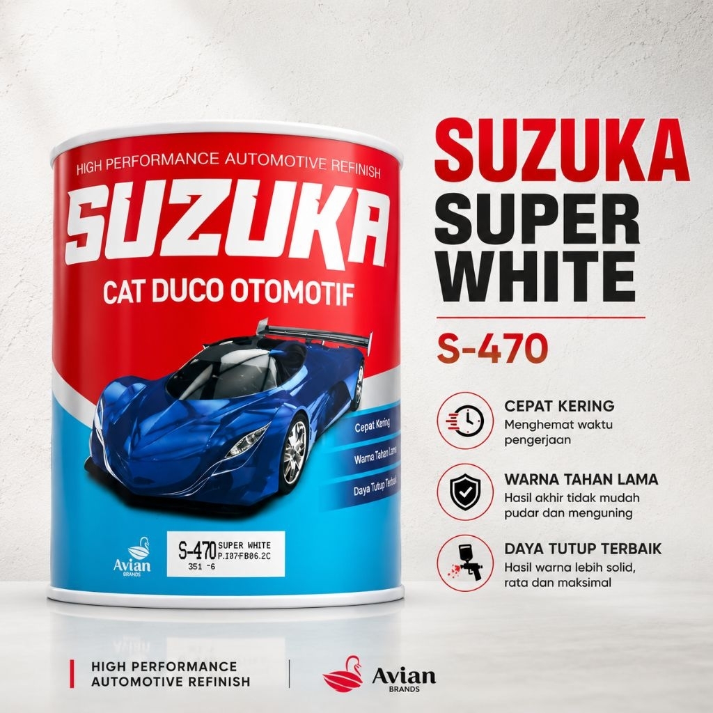 Cat Duco Suzuka Super White S-470 dan super black S 480 1 kg