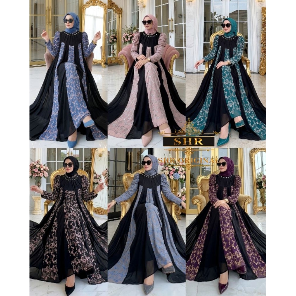 NEW READY MAXI DRESS GURAME CERUTY KATUN BORDIR BY SHR ORI