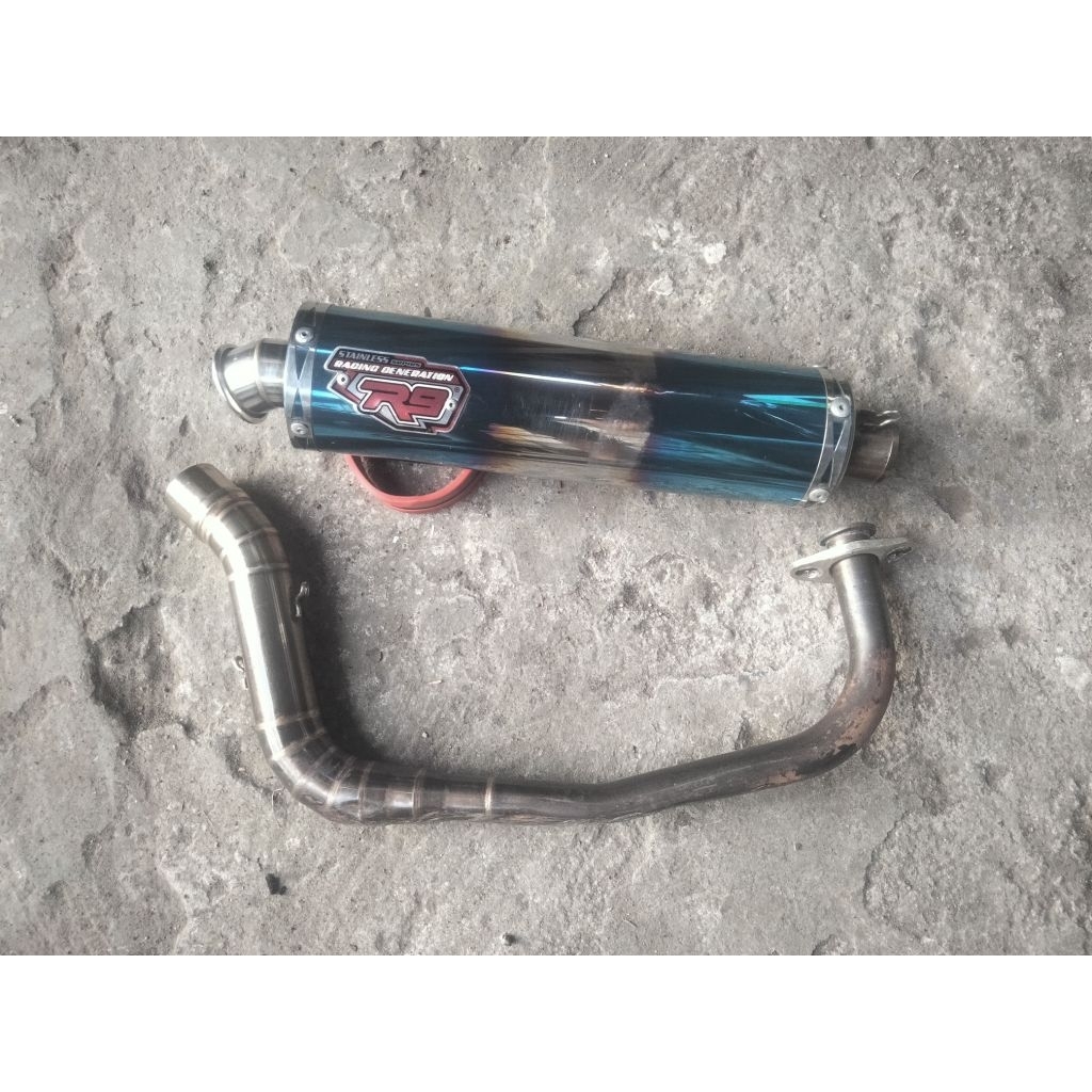 Knalpot R9 Mugello fulsystm beat karbu original