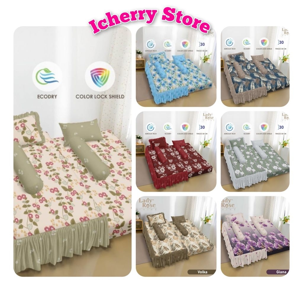 Sprei Lady Rose Prime 3D Duo 2in1 Sorong 120x200 - Edisi Kembang Bunga Dewasa