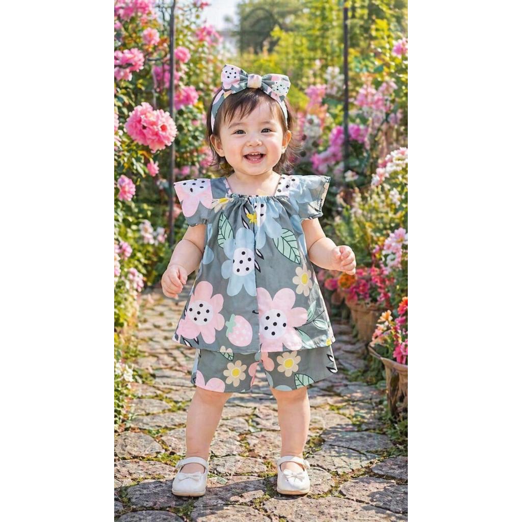 Setelan Daster Anak Perempuan / Setelan Baju Tidur Bayi 6 Bulan / Setelan Anak Baju Tidur Batik
