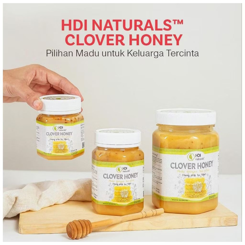 Madu Clover Honey HDI 100% Original + Sendok Kayu