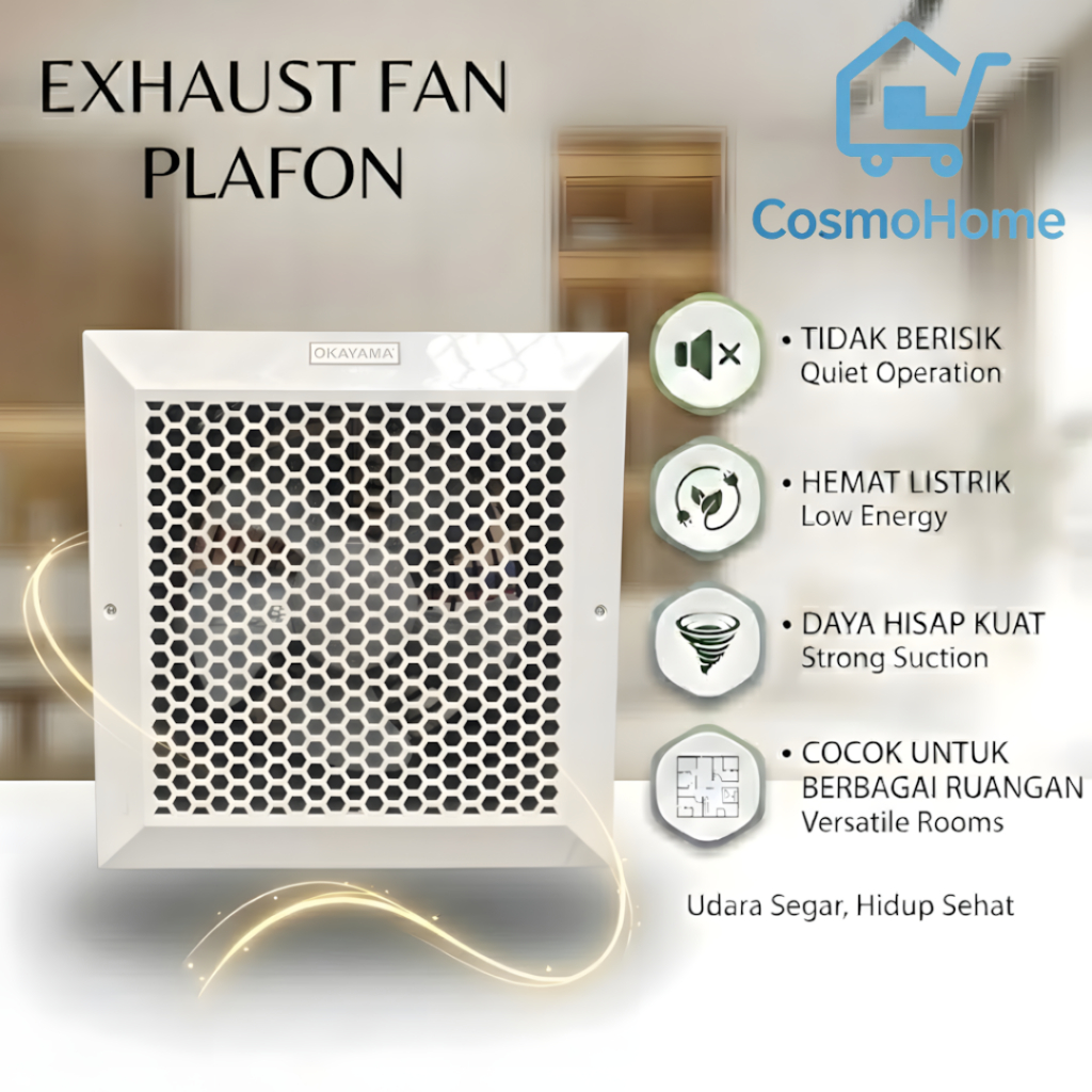 Exhaust Fan Plafon 10 Inchi Kipas Plafon 10 Inch Kipas Blower Hexos Angin Hisap Kipas Kamar Mandi Da