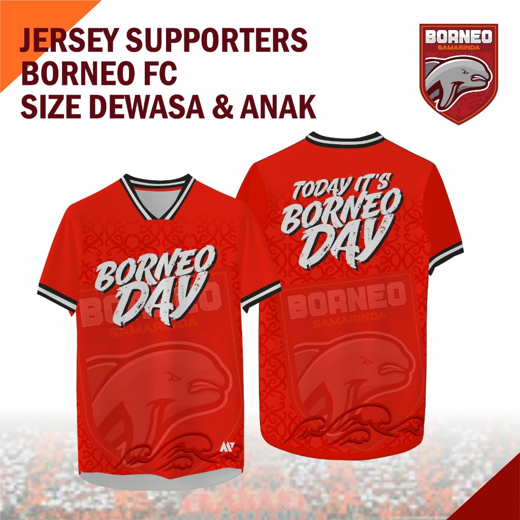 Baju Kaos Jersey Pusamania Borneo FC Jersey Supporter Borneo FC Ukuran Anak Dan Dewasa