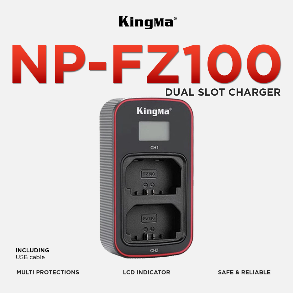 KINGMA Dual Charger Sony NP-FZ100 Quick Charge - Lcd Display